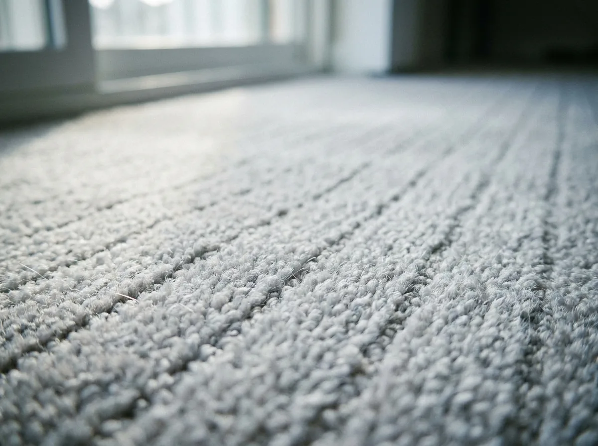 Close view of clean carpet pile after the ground-in grit has been extracted